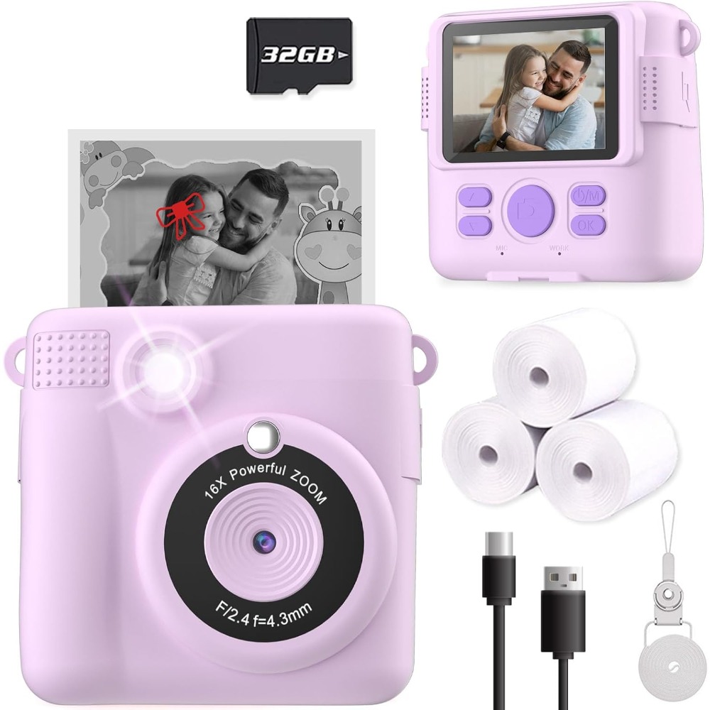 Instant Print Camera for Kids, - đánh giá và giá Kids Toys 3 Year Old