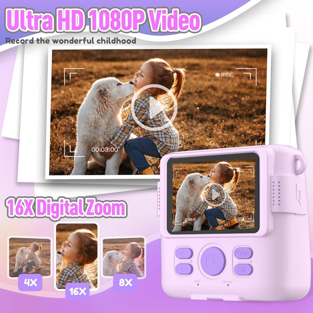 Instant Print Camera for Kids, - đánh giá và giá Kids Toys 3 Year Old